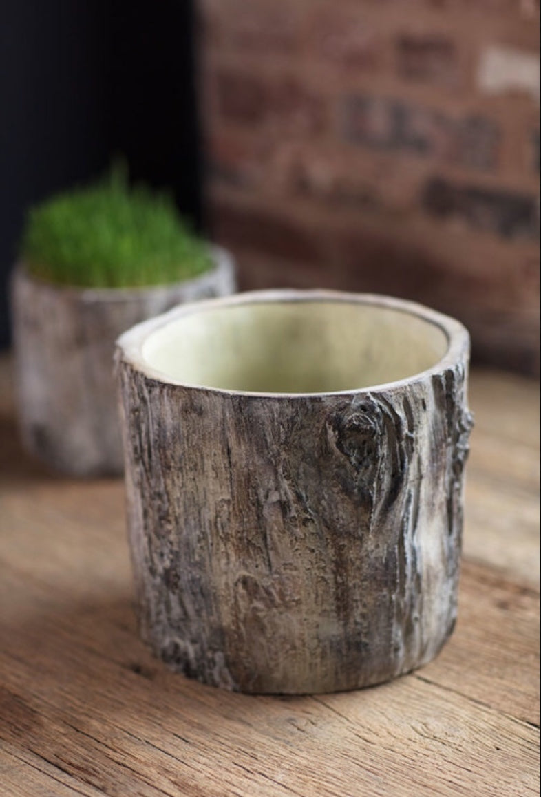 terrain plant pots Faux Bois Trunk Planter