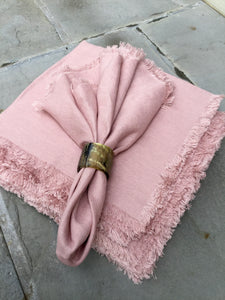 Napkins, Mushroom Pink Stonewashed (Set of 8) 100% Linen