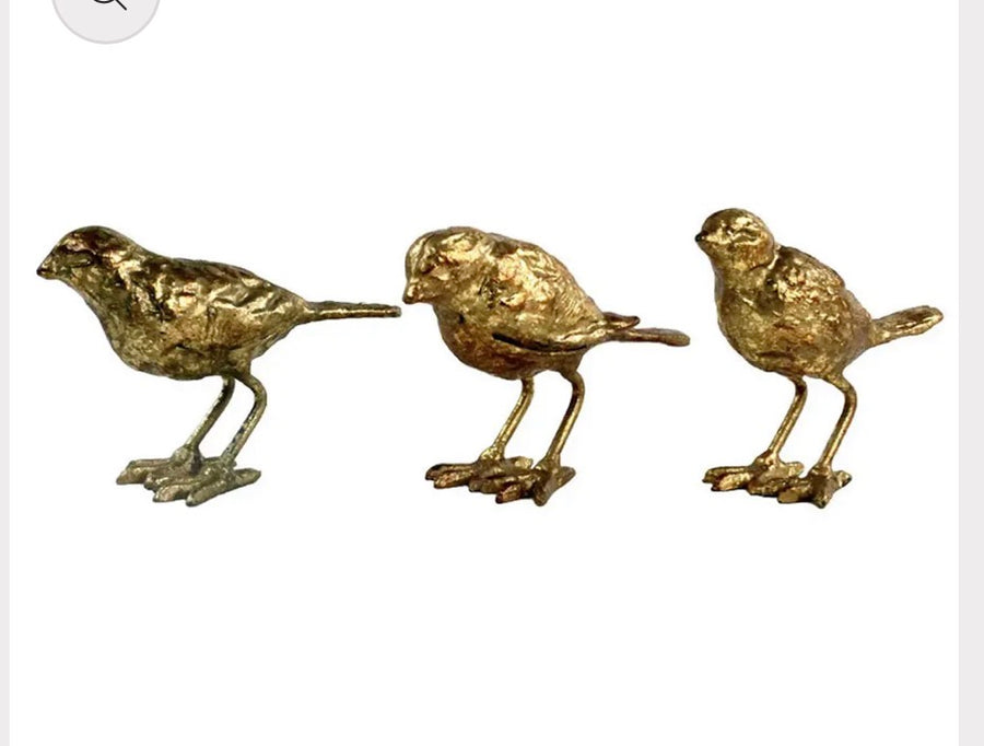 Brushed Gold Bird Table Accents (Set of 3)