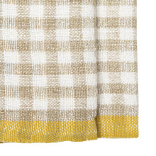 Napkins, Two-Tone Gingham Napkins Natural & Dijon