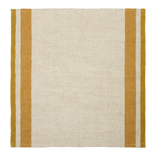 Napkins, Gordes Natural & Mustard (Set of 4)