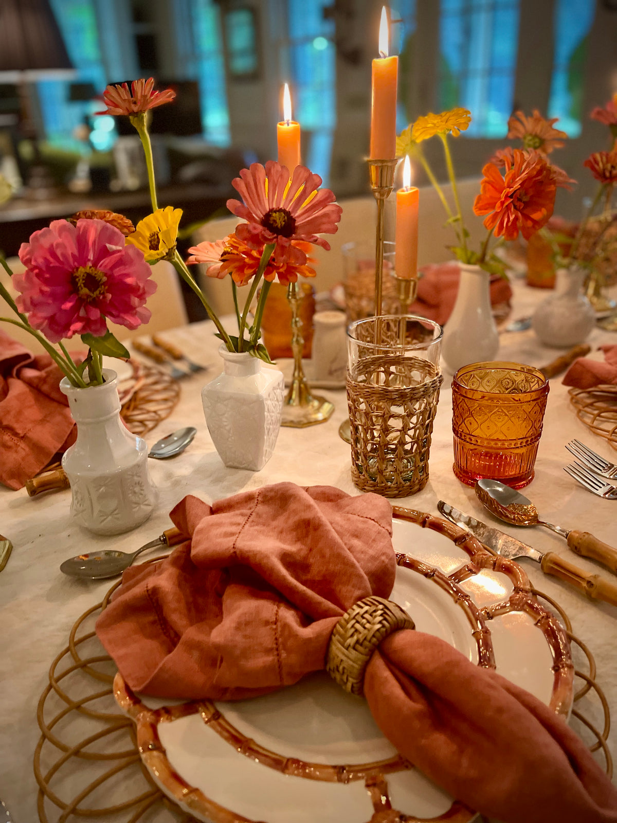 Napkins, Faded Terra-cotta Stonewashed (Set of 8) 100% Linen