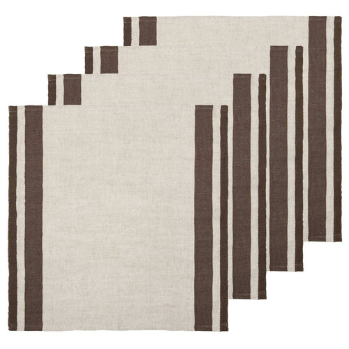 Napkins, Gordes Natural & Choco (Set of 4)