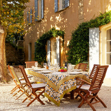 Forest Harvest Mustard & Blue | French Tablecloths: 71" x 142"