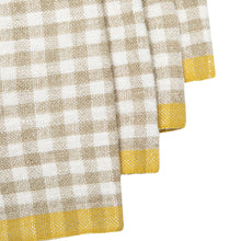 Napkins, Two-Tone Gingham Napkins Natural & Dijon