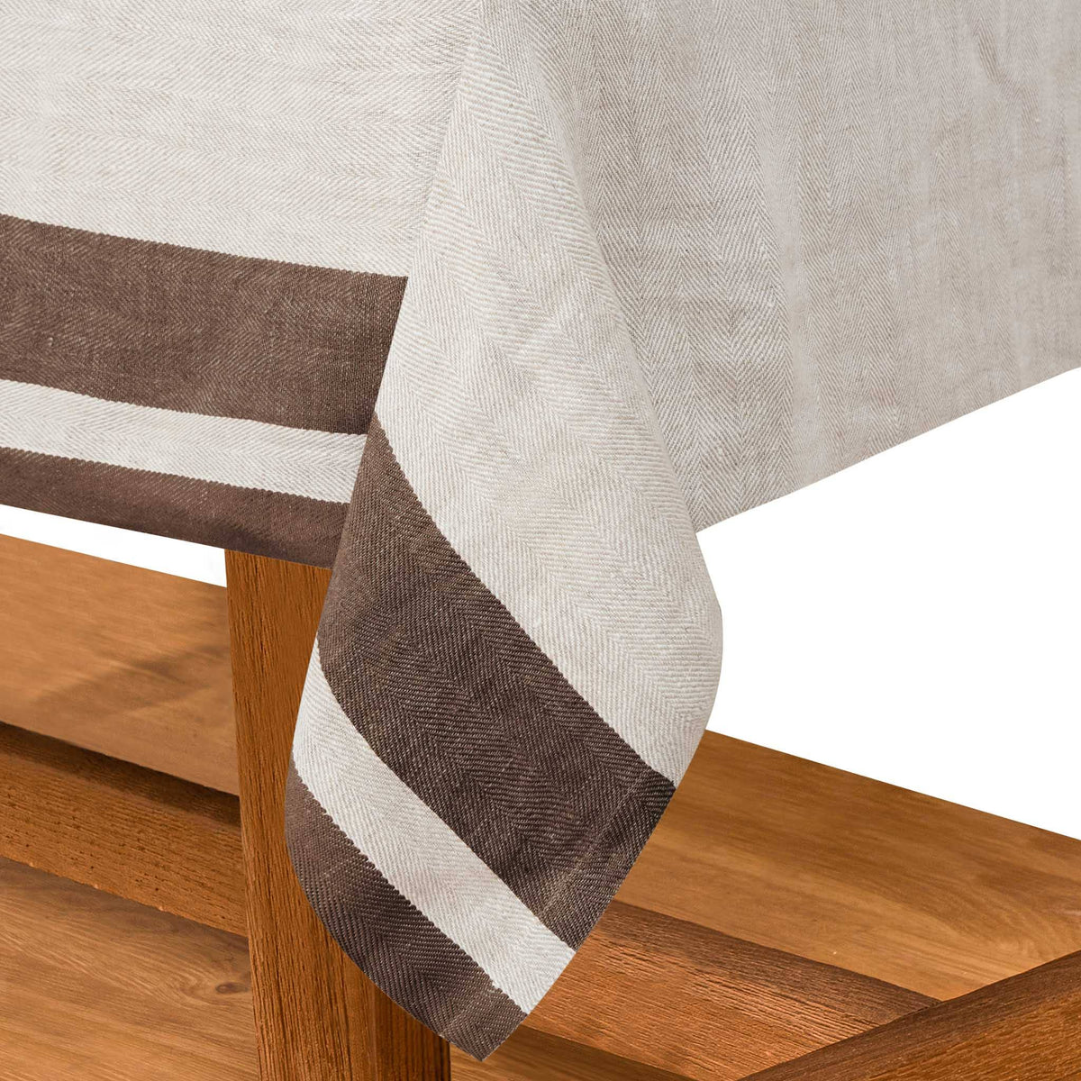 Tablecloth, Gordes Natural & Choco