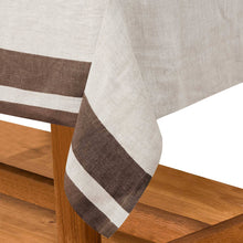 Gordes Natural & Choco Tablecloth: 70" x 70"