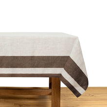 Gordes Natural & Choco Tablecloth: 70" x 70"