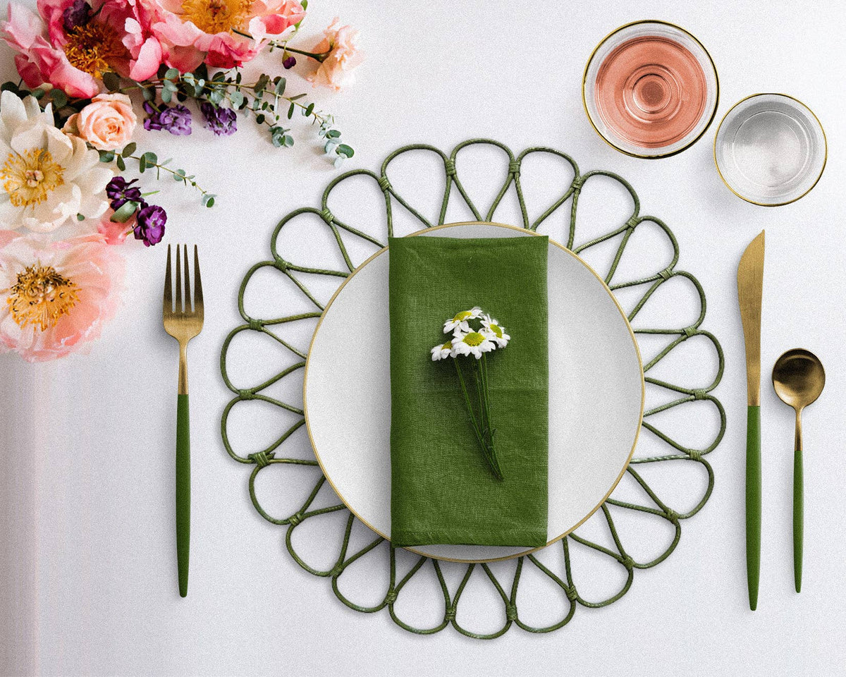Rattan Placemat (Moss Green)