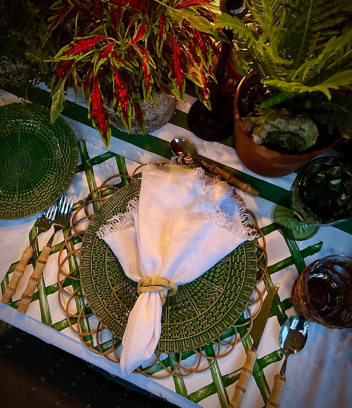 Placemats, Green Lattice (Set of 24)
