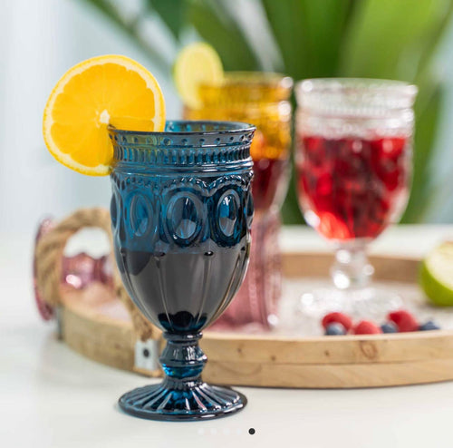 Goblets, Blue Vintage design (Set of 6)