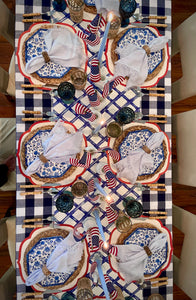 Tablecloth, Blue Gingham Cotton 60"X120"