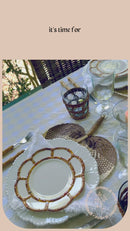 Tablecloth, White & Cream Gingham Cotton 60"X120"