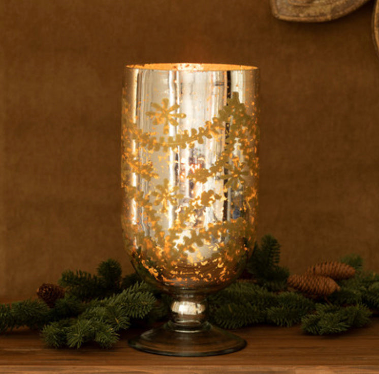 Table Terrain Footed Mercury Glass Hurricane