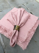 Napkins, Mushroom Pink Stonewashed (Set of 8) 100% Linen