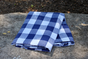 Blue gingham cotton tablecloth 60"X120" | Table Terrain build your own tablescape, custom tablescapes, modern table centerpieces, elegant table centerpieces