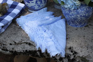 Stonewashed 100% Linen Napkins in Indigo Blue (Set of 8)  Table Terrain  Dining Tablescapes and Holiday Table Decorations