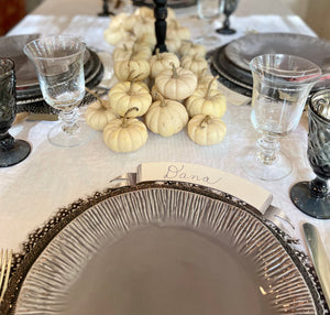 Plates, Grey Carved Dinner 11” (Set of 4)