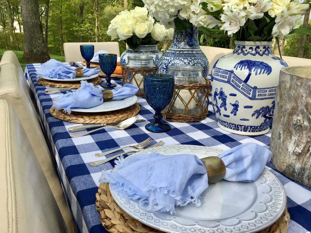 You Blue Me Away Tablescape Kit w/o Vases | Table Terrain spring tablescapes, outdoor party tablescapes, vintage style tablescape, blue table decorations