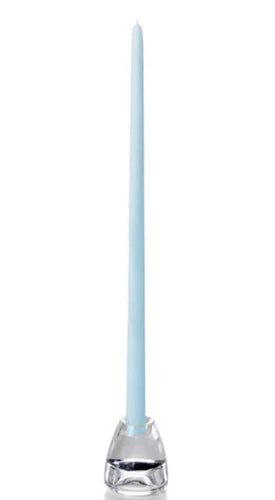 Candles, Ice Blue 18” Tapers, 1 dozen.