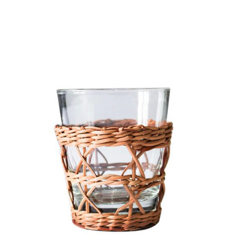 8 Rattan Glasses and Pitcher Set, Boho Glass Tumbler, Wicker Pitcher, Boho  Drinking Glasses, Rustic Modern Mug, Summer Drinking Glasses 2377 