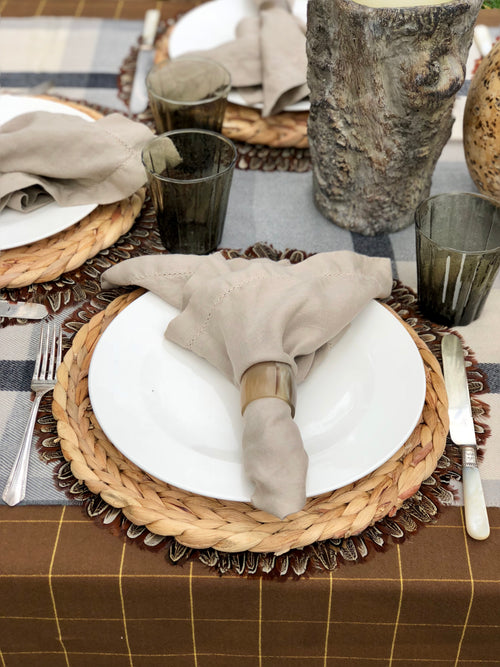 Stonewashed 100% Linen Napkins in Ecru (Set of 8) | Table Terrain build your own tablescape, custom tablescapes, modern table centerpieces, elegant table centerpieces