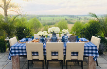Blue gingham cotton tablecloth 60"X120" | Table Terrain January tablescapes, men's table decorations, kitchen table arrangements