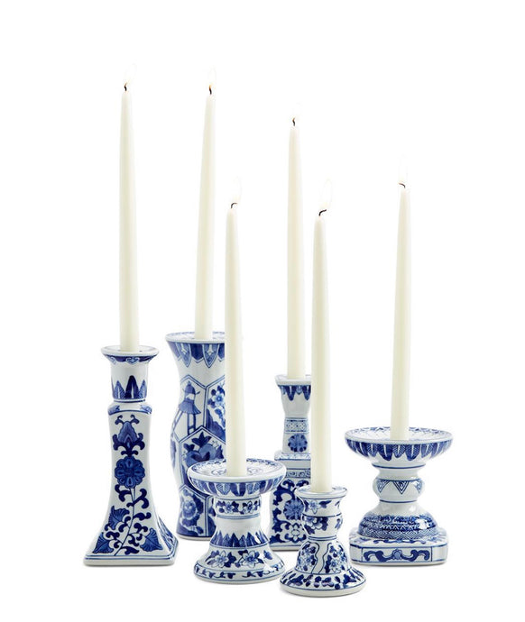 Candle Holders, Blue & White (Set of 6)