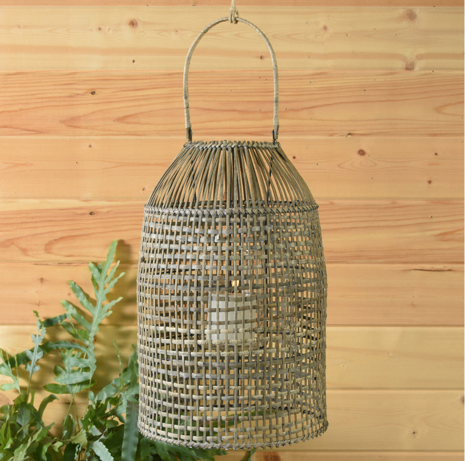 Lantern, Large Wicker Handled