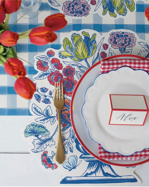 Placemats, Blue Floral Paper (Set of 12)