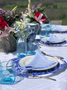 Placemats, Blue and White Paper (Set of 12)