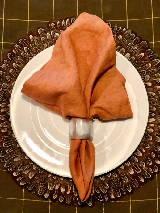 Stonewashed 100% Linen Napkins in Faded Terra-cotta (Set of 8) | Table Terrain build your own tablescape, custom tablescapes, modern table centerpieces, elegant table centerpieces