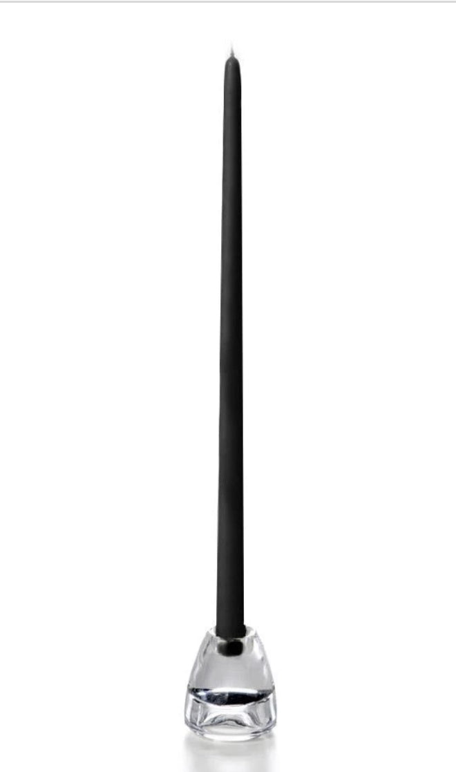 Candles, Black 18” Tapers, 1 dozen