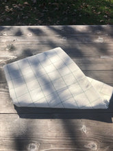 Tablecloth, Windowpane Cream 100% cotton 118” x 72”
