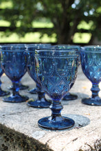 Blue "Chain" design Goblets (Set of 8) | Table Terrain winter table centerpieces, simple candle centerpieces, inexpensive table centerpieces