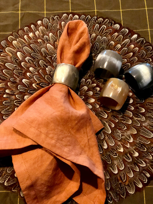 Stonewashed 100% Linen Napkins in Faded Terra-cotta (Set of 8) | Table Terrain build your own tablescape, custom tablescapes, modern table centerpieces, elegant table centerpieces