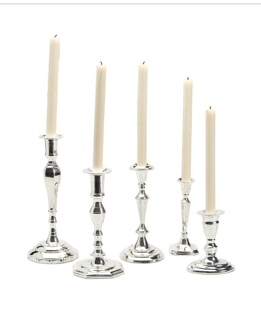 Candlesticks, Silver Plated (Set of 5)