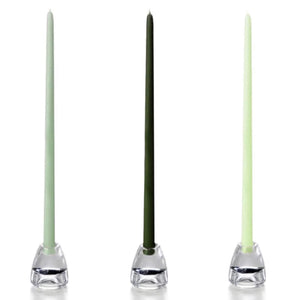 Candles, Mixed Greens 18” Tapers, 1 dozen