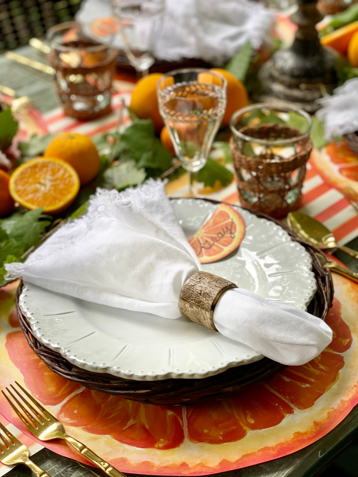 Napkin Rings, Horn Natural (Set of 8)