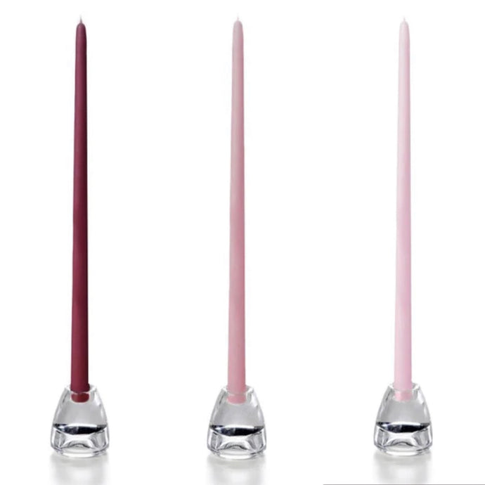 Candles, Mixed Pinks 18” Tapers, 1 dozen