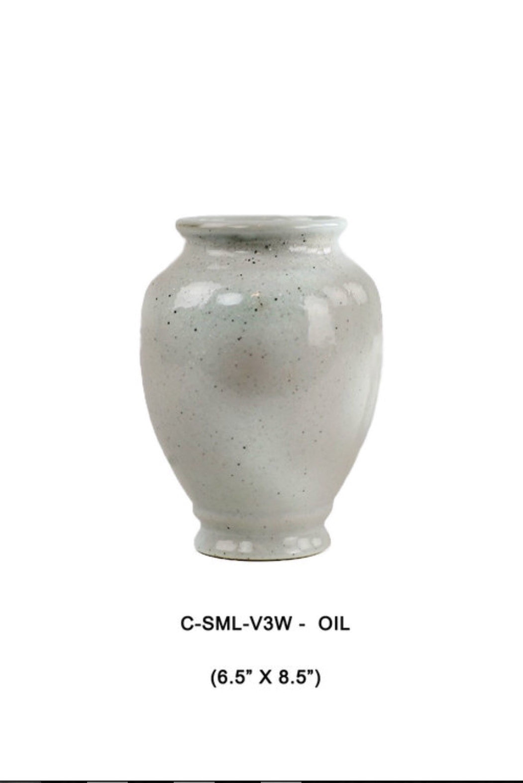 Vase, Antiqued White Sand Glaze Rustic-Oil design