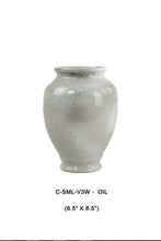 Antiqued White Sand Glaze Rustic Vase-Oil design | Table Terrain winter table centerpieces, simple candle centerpieces, inexpensive table centerpieces