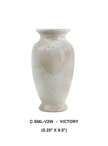 Antiqued White Sand Glaze Rustic Vase-Victory design | Table Terrain winter table centerpieces, simple candle centerpieces, inexpensive table centerpieces