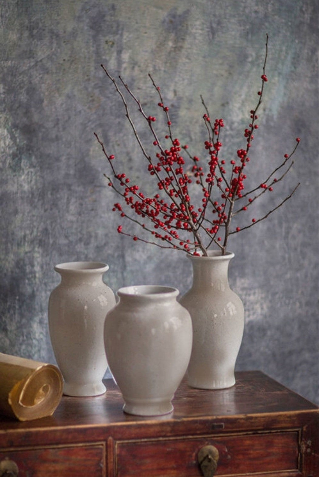 Vase, Antiqued White Sand Glaze Rustic-Oil design